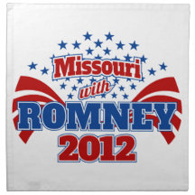 Missouri with Romney 2012 Cloth Napkins