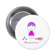 Missy Plays TENNIS Buttons