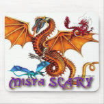 Mista SCARY 3 Dragons Logo Fantasy Mousepad