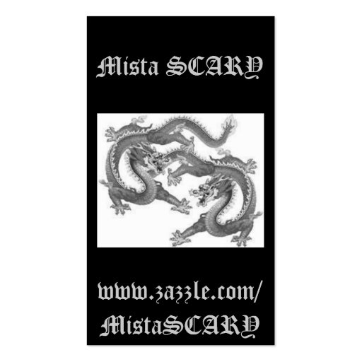 Mista SCARY Chinese Dragons Lucky Profile Card Business Card Templates (front side)