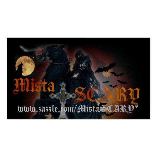 Mista SCARY Dragon Tiger Yin- Yang... - Customized Business Card Templates (back side)