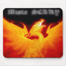 Mista SCARY Fire Dragon Phoenix Mousepad