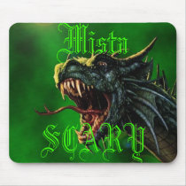 Mista SCARY Green Dragon Logo Mousepad