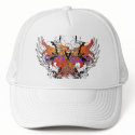 Mista SCARY Orange Phoenix Winged Skull Hat