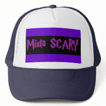 Mista SCARY Purple Logo Baseball Trucker Hat by MistaSCARY Mista SCARY Purple Logo Baseball Trucker Hat