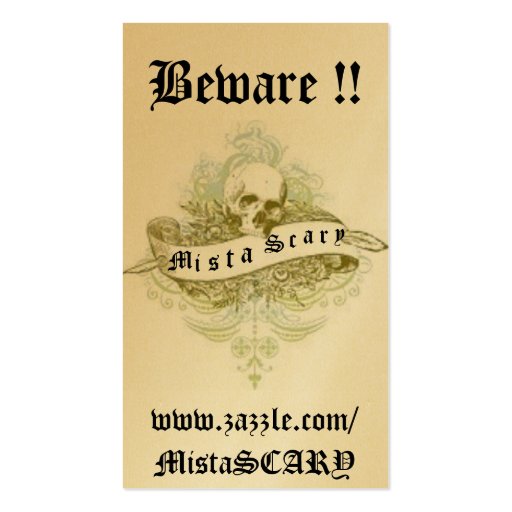 Mista SCARY Skull Banner Profile Business Card (front side)