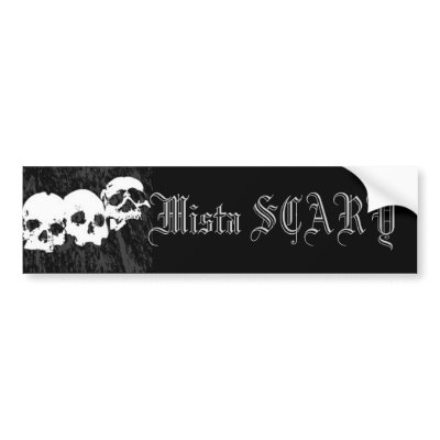 Mista SCARY Skulls Logo Bumpersticker Bumper Sticker by MistaSCARY