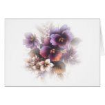 Misted Purple Pansies Greeting Cards
