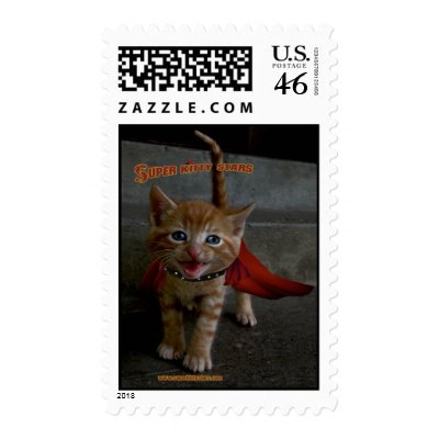 Mister Kitty (superkittystars.com) Postage Stamps by cat0fdarkness