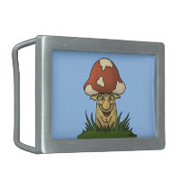 mister mushroom funny belt buckle