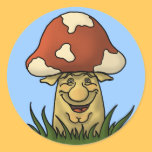 mister mushroom funny sticker stickers