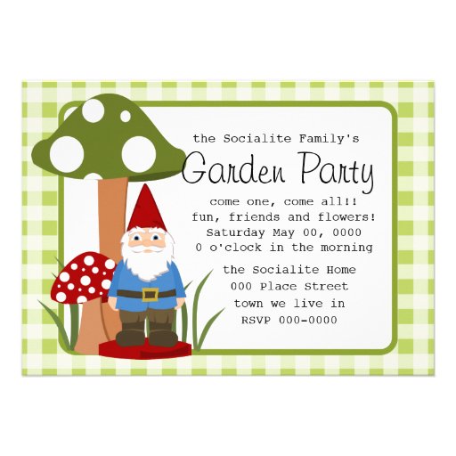 Mister Mushroom Garden Gnome Invite