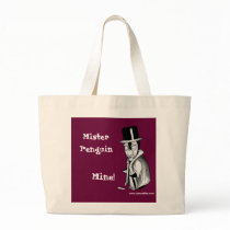 Mister Penguin: Mine! bags by serenitystudios Mister Penguin: Mine! bags