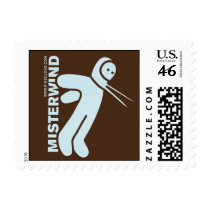 MISTER WIND LIGHT BLUE postage stamp