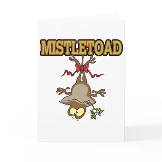 Mistletoad Mistletoe Toad Cartoon Card