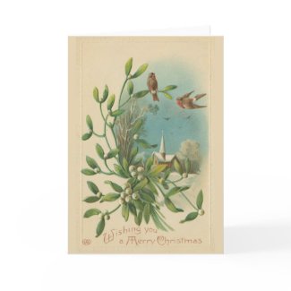 Mistletoe Bird Christmas Card card