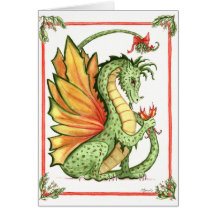 Mistletoe Dragon Card
