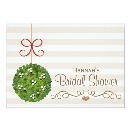 Mistletoe Kissing Ball Bridal Shower Card