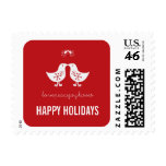 Mistletoe Kissing Chicks Holiday Christmas Postage postage
