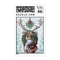 "Mistletoe Messenger" Christmas Postage, medium postage