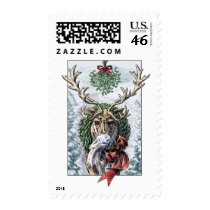 "Mistletoe Messenger" Christmas Postage, medium postage