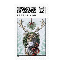"Mistletoe Messenger" Christmas Postage, medium stamps