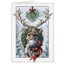 "Mistletoe Messenger" editable Christmas cards