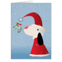 Mistletoe Pup Greeting Card