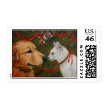 Mistletoe- the cat dog and mouse! postage