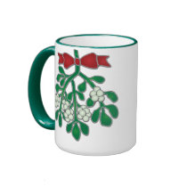 Mistletoe - What would you like me to kiss? mugs