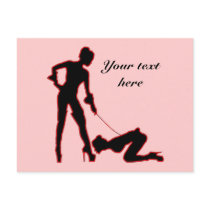 Mistress and femsub Boot Lick Post Cards postcards