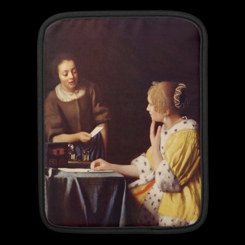 Mistress and maid by Johannes Vermeer Sleeve For Ipads