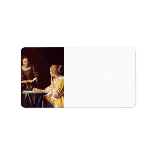 Mistress and maid by Johannes Vermeer Personalized Address Labels