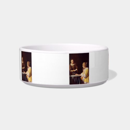 Mistress and maid by Johannes Vermeer Cat Food Bowl