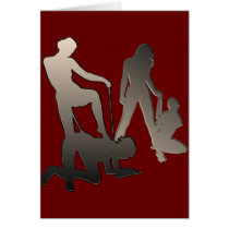 Mistress with femslave Silhouette Greeting Card