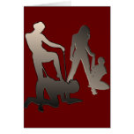 Mistress with femslave Silhouette cards