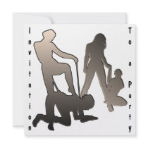 Mistress with femslave Silhouette Personalized Announcement