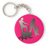 Mistress with femslave Silhouette Keychain