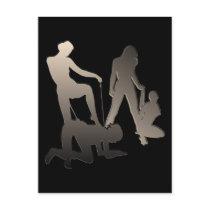 Mistress with femslave Silhouette Post Card