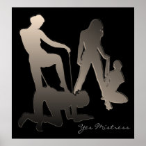 Mistress with femslave Silhouette Posters