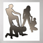 Mistress with femslave Silhouette Poster