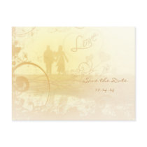 Misty Beach Save The Date Swirled postcards