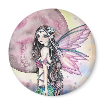 Misty Moon Fairy - Magnet by cckuik Misty Moon Fairy - Magnet