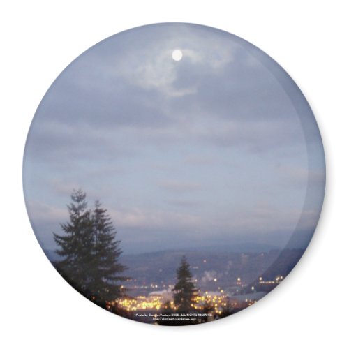 Misty Moon Over the Columbia River magnet