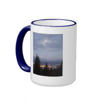 Misty Moon Over the Columbia River mugs by dlmtleArt Misty Moon Over the Columbia River mugs