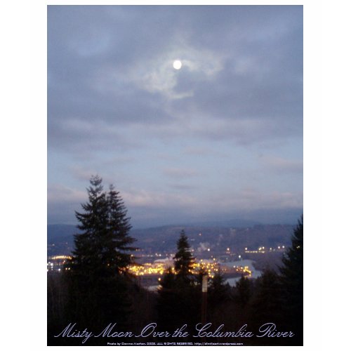 Misty Moon Over the Columbia River shirt