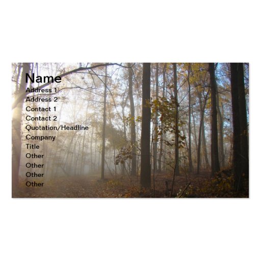 Misty Morning in the Forest Business Card Template (front side)