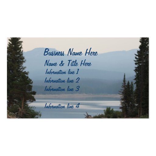 Misty Mountain Lake Scenic Business Card (front side)