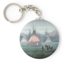 MISTY TIPI CAMP by SHARON SHARPE Key Chain