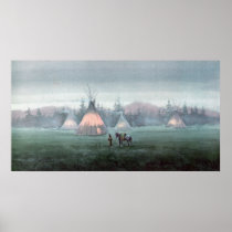 MISTY TIPI CAMP by SHARON SHARPE Poster